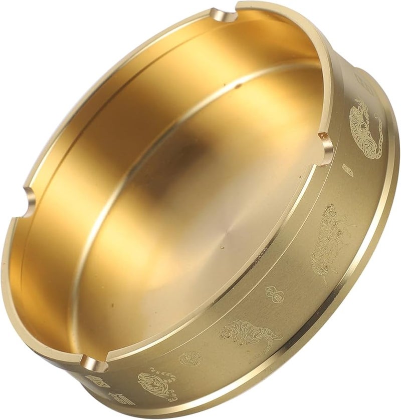 صحن رماد دائري كلاسيكي بأسلوب رجعي، إكسسوار منزلي زخرفي مدمج للطاولات لغرفة المعيشة أو المكتب - Image 1